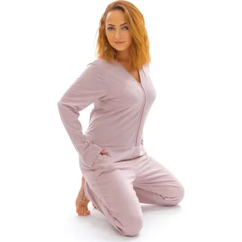 Dámské pyžamo Dendy Dámský overal pyžamový dlouhý Pink Velikost: S