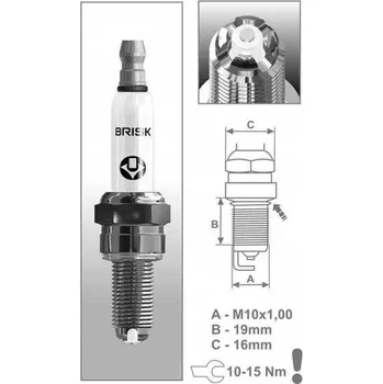 Elektroinstalace pro motocykl zapalovací svíčka AOR12LGS řada PREMIUM LGS RACING, BRISK - Česká Republika YAMAHA YZF-R 125 2008-2015