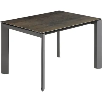 Jídelní stůl Šedý keramický rozkládací jídelní stůl Kave Home Axis V. 120/180 x 80 cm
