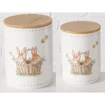 Boltze Home Kuchyňské dózy CHARMY, s králícím vzorem, 2 ks, vícebarevné