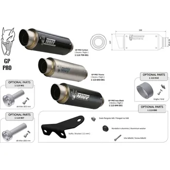 Univerzální tlumič MIVV GP Pro - pravá strana 00.73.KU.001.S2P