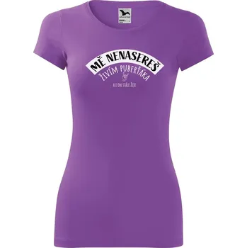 DOBRÝ TRIKO Vtipné dámské triko Živím puberťáka Velikost: M, Barva: Fialová