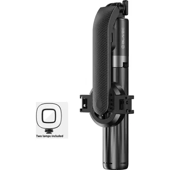 Selfie tyč Selfie držák Blavec P07 tripod, s funkcí stativu (až 140cm), dvě lampy, bluetooth, barva černá