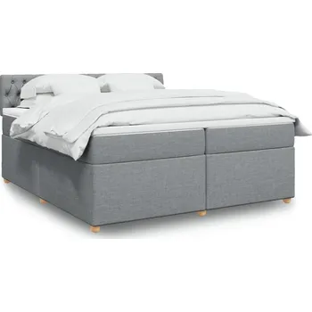Postel vidaXL Box spring postel s matrací 200x200 cm textil [3286799] Barva: světle šedá