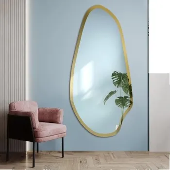 Zrcadlo Nepravidelné zrcadlo ve zlatém lesklém rámu - JASPIS SHINE