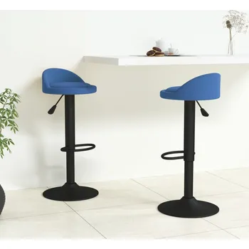 vidaXL Barové stoličky 2 ks modré samet