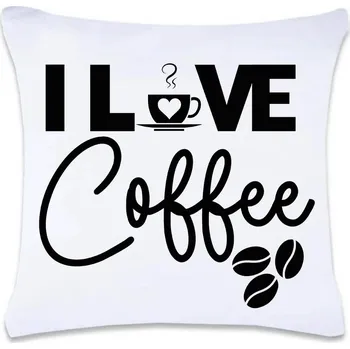 Dekorativní polštářek DOBRÝ TRIKO Polštář s potiskem 40 x 40 cm I love coffee Oboustranný tisk: NE
