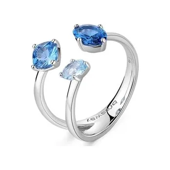 Prsten Stříbrný prsten s modrými zirkony Brosway Fancy Freedom Blue FFB10 + dárek zdarma