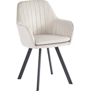 Designové křeslo, béžovošedá Velvet látka, AURIL