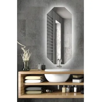 Zrcadlo Alfaram Osmiúhelníkové zrcadlo s osvětlením 50x90 cm, 50x100 cm