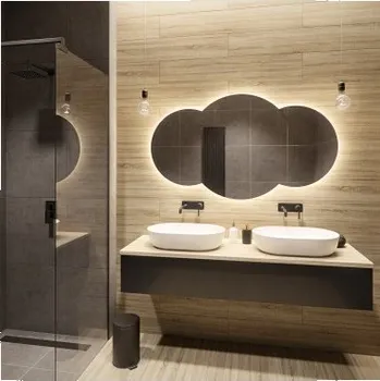 Zrcadlo Sada koupelnových zrcadel s osvětlením - UNIVERSE DOUBLE LED