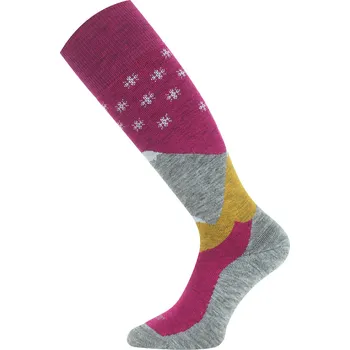 Pánské ponožky SPW merino lyžařské podkolenky - Růžová 408 / (42-45) L / Růžová