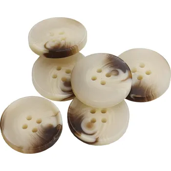 Knoflík Pro Háčkování Knoflík kulatý plast 25 mm, slonová kost mramorový