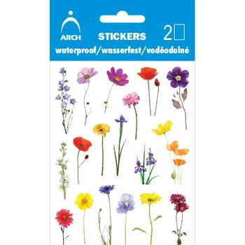 samolepka Samolepky, voděodolné, KVĚTINKY, 10x17 cm, 2archy/bal.