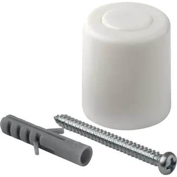 Walteco Dveřní zarážka, průměr 26x31mm, plast, k našroubování, bílá Množství: 2 ks