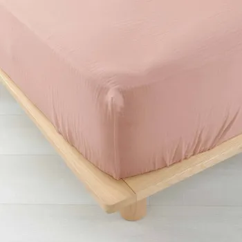 Prostěradlo Douceur d'intérieur Mušelínové prostěradlo s gumou ANGELIA, 160 x 200 cm, růžové