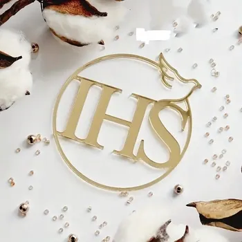 Obraz Id_5057 DORT NA SVATÉ SVATÉ PŘIJÍMÁNÍ IHS ZLATÝ KULATÝ K PRVNÍMU SVATÉMU PŘIJÍMÁNÍ S DORT