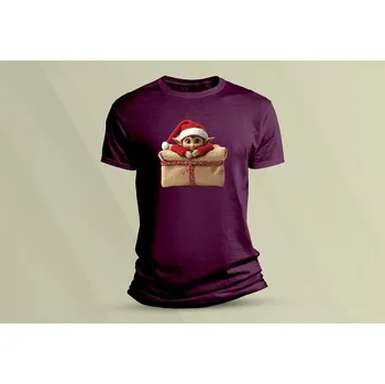 Dětské bavlněné tričko Vánoční skřítek. velikost 140 Vínová