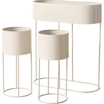 Stojan na květiny Boltze Garden Kovové stojany na květiny AURELA, 3 ks, béžové