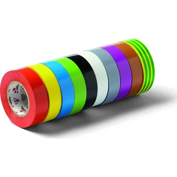 Izolační páska Páska 15mmx10m stahovací MIX 10-ti barev, elektrikářská Schuller44040