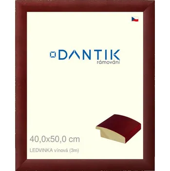 Rám na obraz DANTIK rámeček 40x50 | LEDVINKA vínová (Sklo Čiré) (Vyrobeno s láskou u nás v DANTIKU)