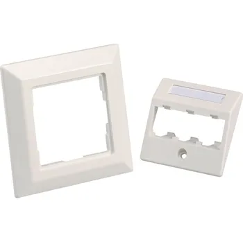 Elektrická zásuvka CFPE3AWY Úhlová zásuvka MINI-COM pro 3 moduly, pod omítku, arkticky bílá