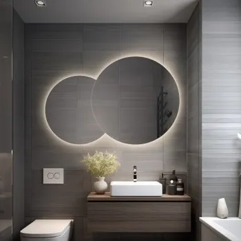 Zrcadlo Sada kulatých zrcadel s LED osvětlením - UNIVERSE CUT LED I