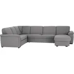 Sedací souprava ve tvaru U, látka šedá, pravá, BITER U