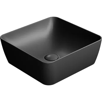 Umyvadlo GSI SAND/NUBES keramické umyvadlo na desku 38x38cm, černá mat, II. jakost, 903826_QM-03
