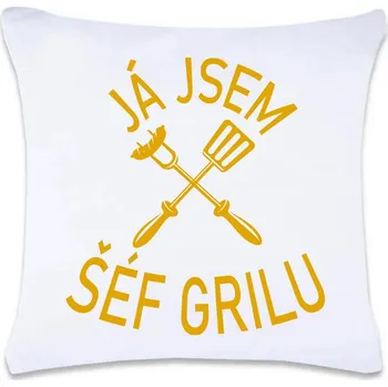 Dekorativní polštářek DOBRÝ TRIKO Polštář s potiskem 40 x 40 cm Já jsem šéf grilu Oboustranný tisk: NE