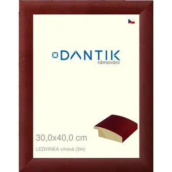 Rám na obraz DANTIK rámeček 30x40 | LEDVINKA vínová (Plexi Čiré) (Vyrobeno s láskou u nás v DANTIKU)