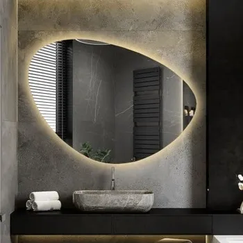 Zrcadlo Koupelnové zrcadlo nepravidelného tvaru s osvětlením - OBSYDIAN LED