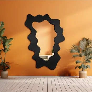 Zrcadlo Nepravidelné zrcadlo s rámem z MDF - BLOBS MISTY