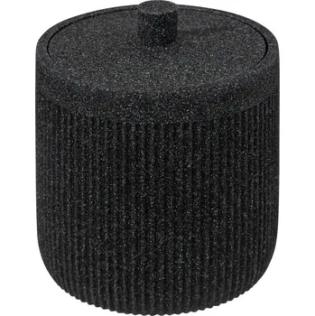 5five Simply Smart Nádoba na odličovací tampony a vatové tyčinky ONYX, břidlice, ø 9,9 cm, černá