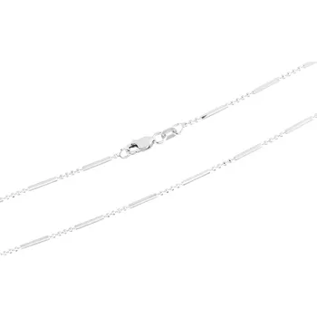 Řetízek GEMMAX Zdobný kuličkový řetízek z bílého zlata Fancy Bead & Bar šířka 1,1 mm délka 45 cm – zlatý šperk ryzosti 585/1000 v Dárkovém balení s Certifikátem GUCWN-45-03087
