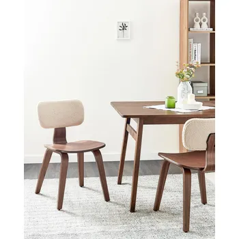 Jídelní židle Sada 2 jídelních židlí tmavé dřevo a béžová buklé látka nohy z ohýbaného dřeva retro tradiční styl Beliani