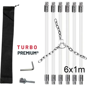 Čistič komínů Turbo Premium Rotační kartáč na čištění komínů s řetězovou hlavou 6x 1 m