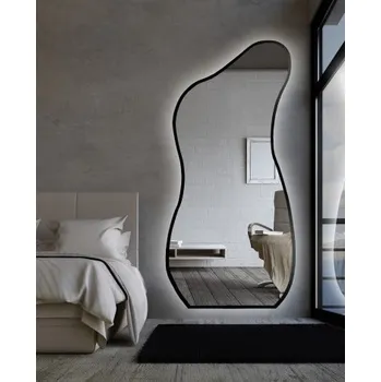 Zrcadlo Zrcadlo organického tvaru v rámu s osvětlením - ANGELIT V RÁMU LED