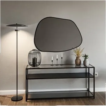 Zrcadlo Organicky tvarované zrcadlo v rámu z MDF - BAZALT V RÁMU