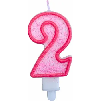 Dortová svíčka Svíčka na dort třpytivá 2 tři barvy 1ks Barva: Růžová