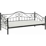 Kovová postel, černá, 90x200, DAINA