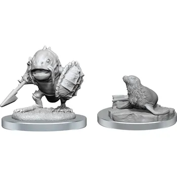 Figurka D&amp;D - Locathah &amp; Seal - Unpainted (Dungeons &amp; Dragons: Nolzur's Marvelous Miniatures)