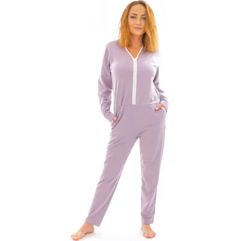 Dámské noční prádlo Dendy Dámský overal pyžamový dlouhý Lilac Velikost: S