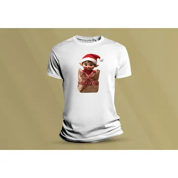 Chlapecké tričko Dětské bavlněné tričko Vánoční skřítek 2. Bílá velikost 104 (3-4 roky)