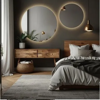 Zrcadlo Sada kulatých koupelnových zrcadel s osvětlením - SADA LED KRUH