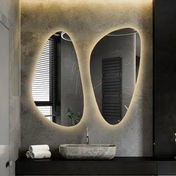 Zrcadlo Sada dvou zrcadel nepravidelného tvaru s osvětlením - SELENIT LED