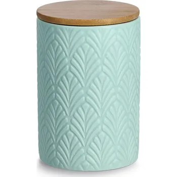 Dóza na potraviny Zeller Keramická dóza s bambusovým víkem, 720 ml, mentolová