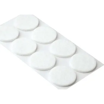 Podložka pod nábytek Walteco Filcové podložky, průměr 30mm, samolepicí, bílé, 32 ks