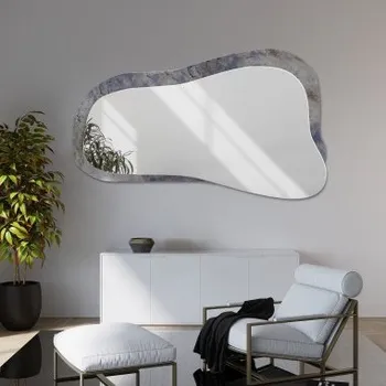 Zrcadlo Nepravidelné zrcadlo na starožitném morenovém zrcadle - METRUM