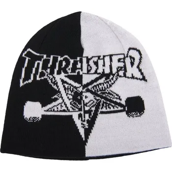 Čepice thrasher Kulich skategoat split skully beanie black/white